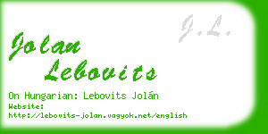 jolan lebovits business card